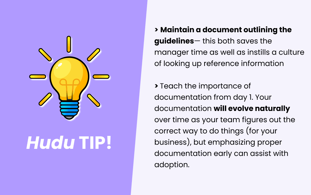 Creating documentation guidelines for organizational consistency